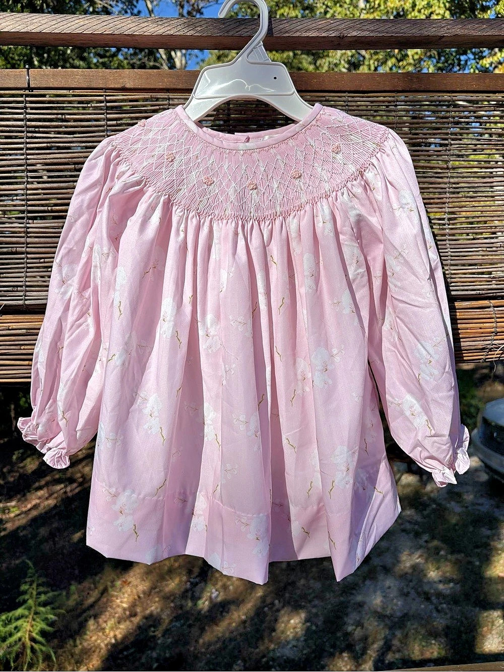Cecil and Lou Girls Pink Floral Smocked Dress Like New
